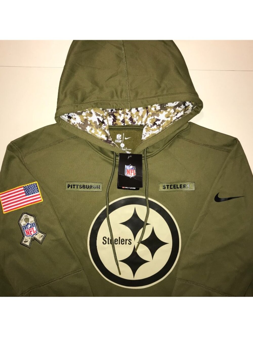 Men's Nike Pittsburgh Steelers Salute to Service Sideline Therma Hoodie-Size XL